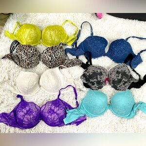 Victoria Secret Push up Bras- 34DD LOT- all 7 bras